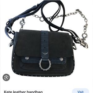 Zadig and Voltaire Kate suede and leather grey bag